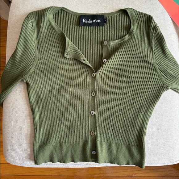 Realisation Par Winona Cardigan in Olive Size M - Picture 3 of 4